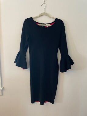 Milly Black 3/4-Sleeve Dress with Red Lining
